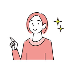 笑顔の女性 程よいシンプルなイラスト ベクター Cute smiling woman simple illustration vector