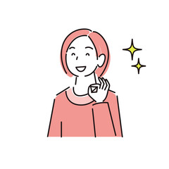 笑顔の女性 程よいシンプルなイラスト ベクター