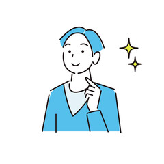 笑顔の男性 程よいシンプルなイラスト ベクター Cute smiling man simple illustration vector