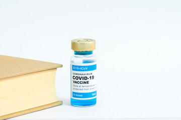 Coronavirus vaccine with medical health care concept.