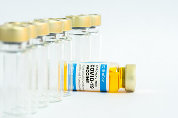 Coronavirus vaccine with medical health care concept.