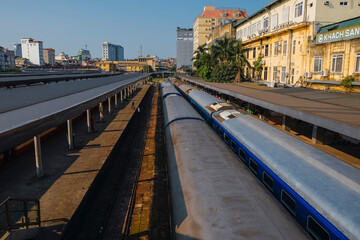 Fototapeta na wymiar hanoi train station photo taken from a point of view