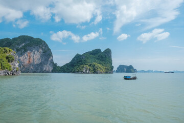 fish boat in halong bay