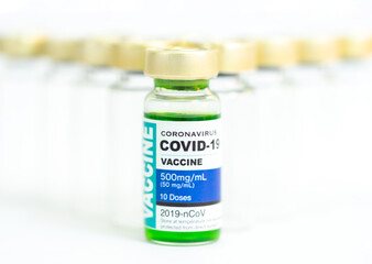 Coronavirus vaccine with medical health care concept.