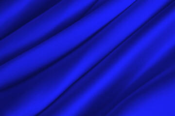 シルクのドレープ　青