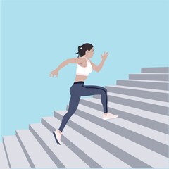 woman running on track