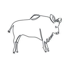 bull one line cave drawing vector illustration