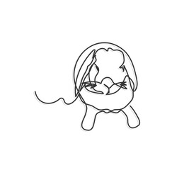 rabbit one line  drawing vector illustration
