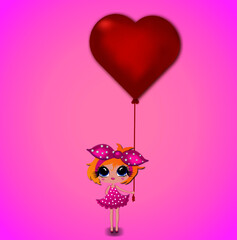 red balloon,love girl