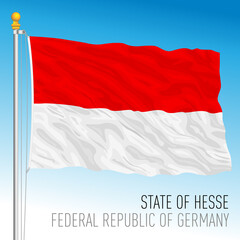 State of Hesse lander flag, federal state of Germany, europe, vector illustration