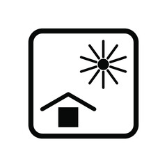 Keep away from heat or sunlight. Vector illustration of symbol on pack, isolated on blank background, editable and replaceable color. Perfect for code on packaging.