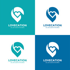 Love location logo design template. Also it can be for the concept of caring icons for family, children, association, clinic, hospital, childbirth, etc.