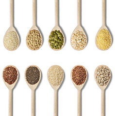 ingredient food spoon cooking kitchen organic vegetable powder seed cuisine bean chia quinoa powder...