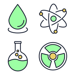 Set of Science elements icon. Science pack symbol template for graphic and web design collection logo vector illustration
