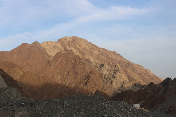 landscape with blue sky and clouds