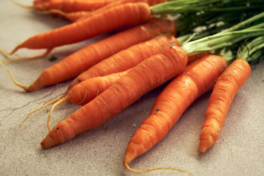 bunch of clean young carrots