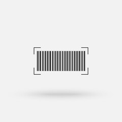 Modern simple flat barcode sign. Industrial QR code and scan barcode label. Marketing, internet concept. Flat black vector illustration on a white background. EPS 10