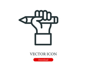 Pencil vector icon.  Editable stroke. Symbol in Line Art Style for Design, Presentation, Website or Apps Elements, Logo. Pixel vector graphics - Vector