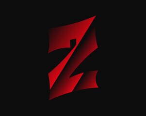 2 vector horror, scary number. Insane fear brutal font . For criminal or crime, horror dark night, wicked terrible design and more