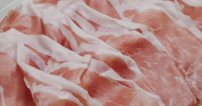 Close up of parma ham