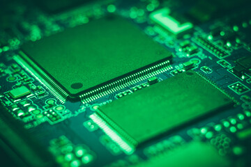 electronic circuit board. modern microelectronics concept.