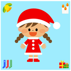 サンタクロースの格好をした子供