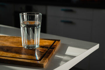 glass of water on table