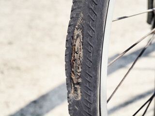 自転車の後輪のパンク