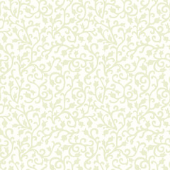 Baroque wallpaper. Seamless vector background ornate art deco decorative leaves. Damascus