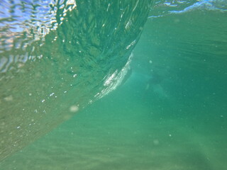 Green ocean wave underwater photos