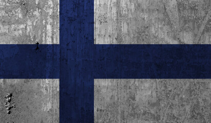 Fototapeta premium Finland grunge, old, scratched style flag