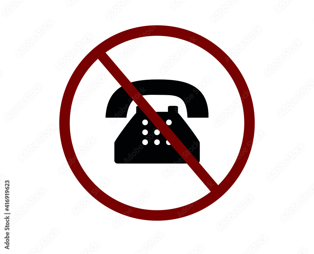 Poster no telephone vector icon. editable stroke. symbol in line art style for design, presentation, websit