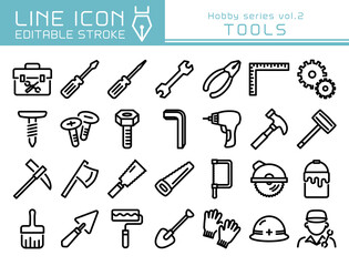 Obraz premium ラインアイコン ホビーシリーズvol.2 工具