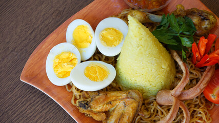 fried fish with lemon and rice