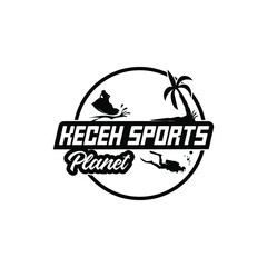 water sport logo template trendy