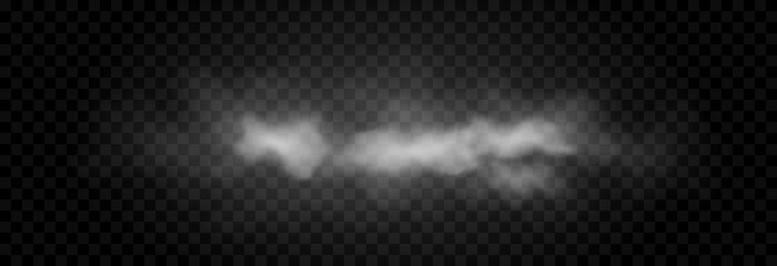 Vector cloud of smoke or fog. Fog or cloud on an isolated transparent background. Smoke, fog, cloud png.