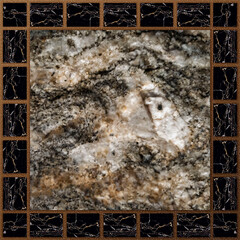 Granite Pattern and Black Marble Mosaic