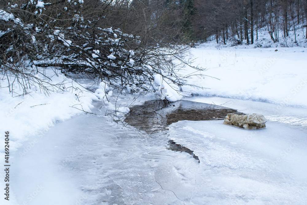 Poster Partially frozen creek