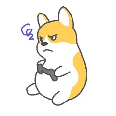 ぽっちゃりコーギーとゲーム(イライラ)