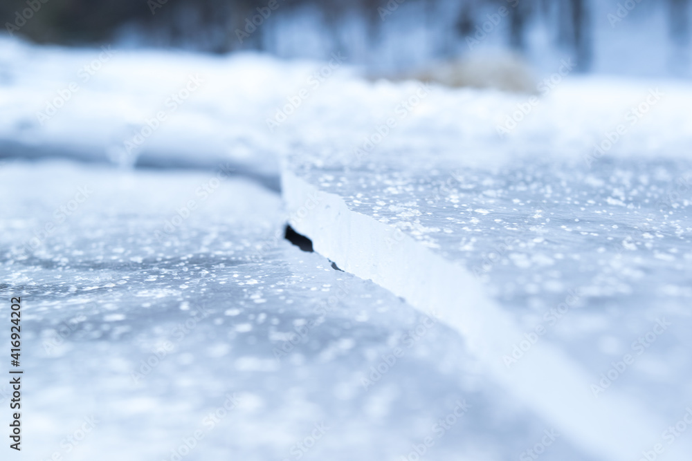 Poster Close up of cracked ice