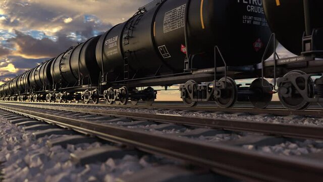 Cistern train with petroleum