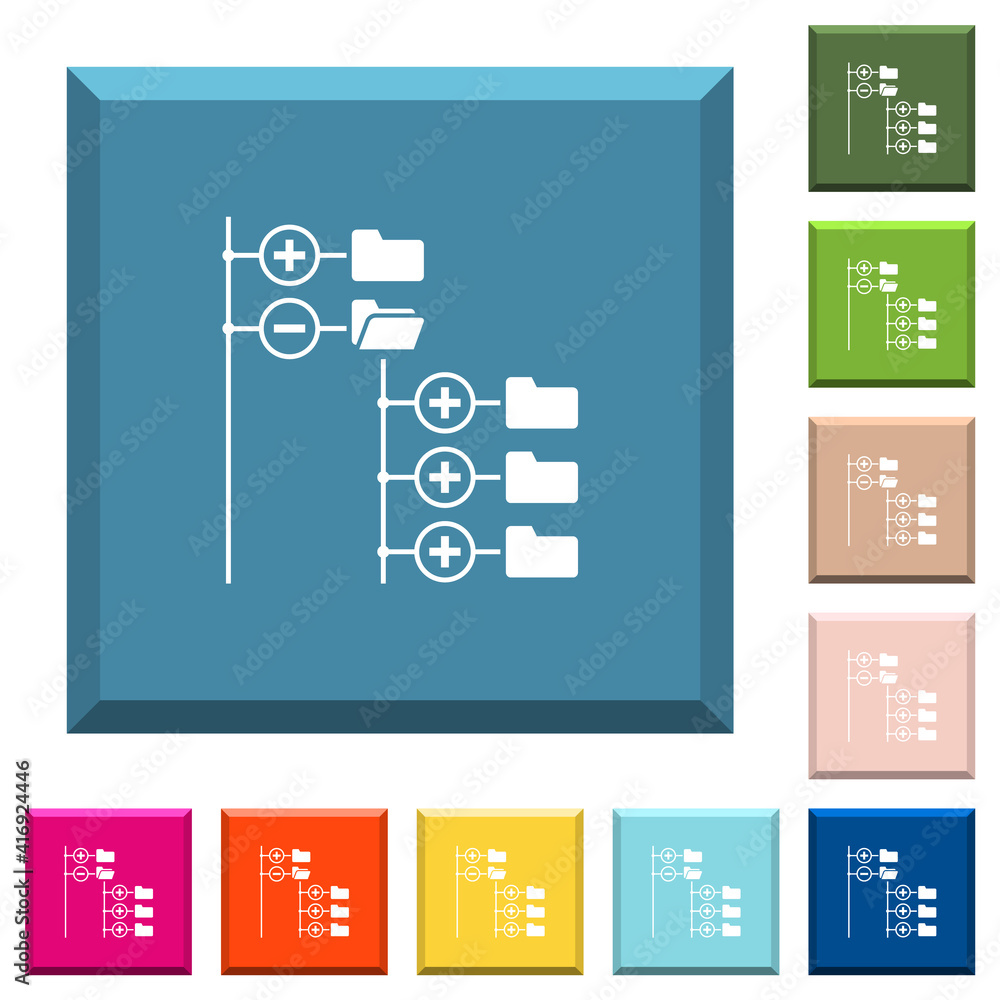 Poster file browser with jpg files white icons on edged square buttons