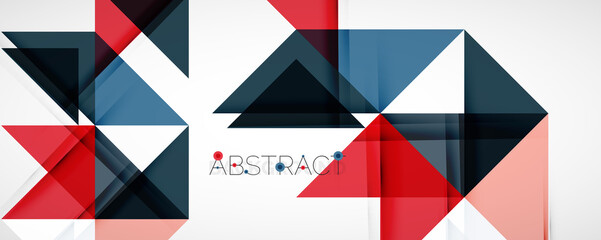 Geometric abstract background. Techno color triangle shapes. Vector illustration for covers, banners, flyers and posters and other designs