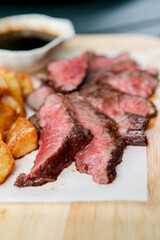 beef chops on a plate