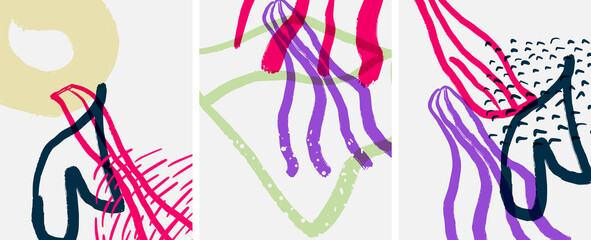 Social media abstract backgrounds. Abstract hand drawn doodles. Vector illustration for covers, banners, flyers