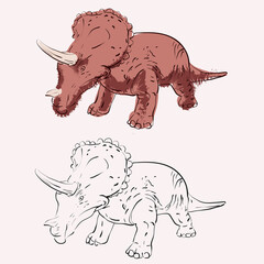 Dinosaur Doodle Sketch Vector Illustration