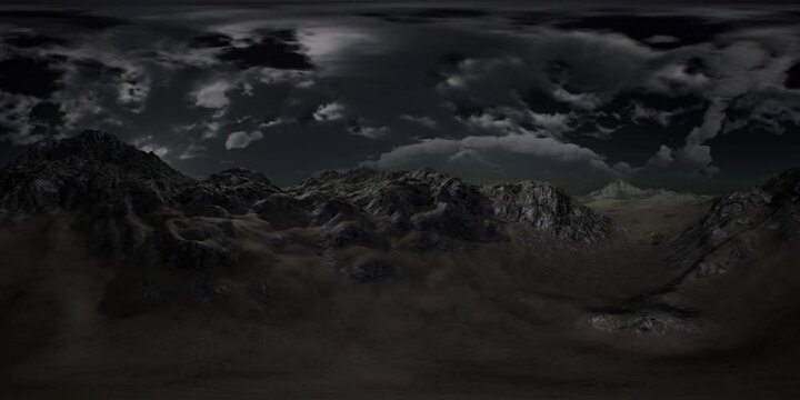 huge dark clouds over the plains of Ranoch Moor in the scottish highlands. vr360 virtual reality