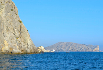 Fototapeta na wymiar View of the mountains and the Black Sea, Sudak, Crimea