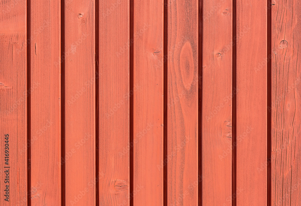 Poster area of red vertically oriented segments, colored