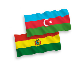 Obraz premium Flags of Bolivia and Azerbaijan on a white background